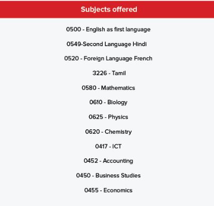 Cambridge Upper Secondary Cambridge Upper Secondary Subjects Offered